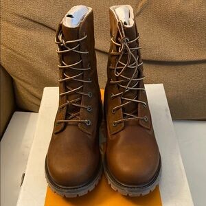 Timberland Premium 6” Waterproof DK Brown Nubuck Boots Size 8 NIB